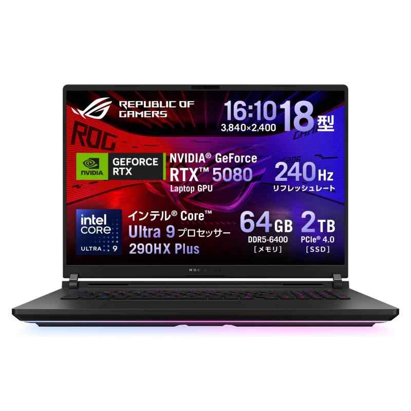 ASUS ゲーミングノートPC ROG Strix SCAR 18 G835LWG 18インチ GeForce RTX 5080 イ…