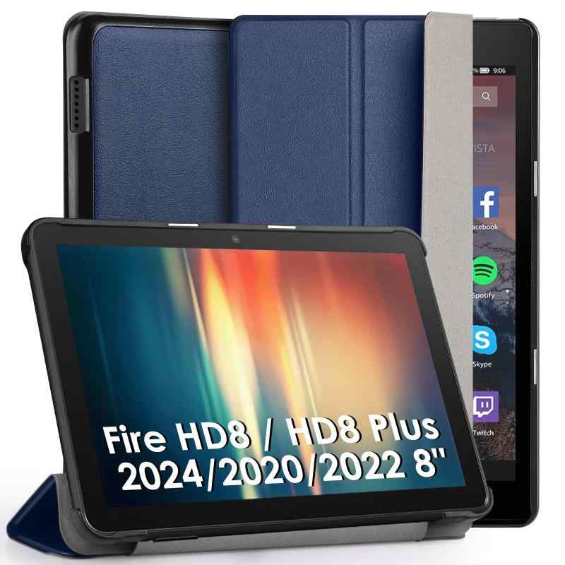 ボーダーマーケットのGeeRic Fire HD 8/8 Plus 8インチ対応 ケース Fire HD 8 (2024/2022/2020年発売 第12/10世代用) 対応 保護カバー タブレットケース 手帳型 スタンドケース オートスリープ機能 軽量 薄型 耐衝撃 傷防｜アングル2