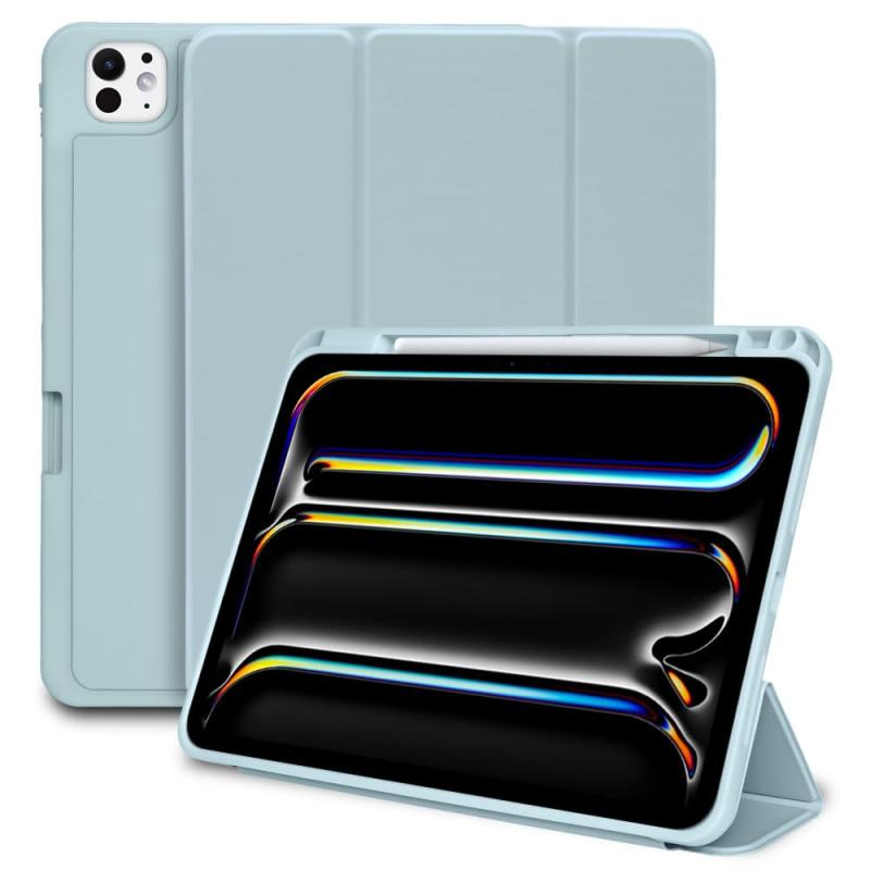 MS factory iPad Pro M4 2024 ケース Apple Pencil 収納 耐衝撃 ソフト TPU スタンド オートスリープ ペンシルホルダー 全6色 for iPad Pro11 Pro13
