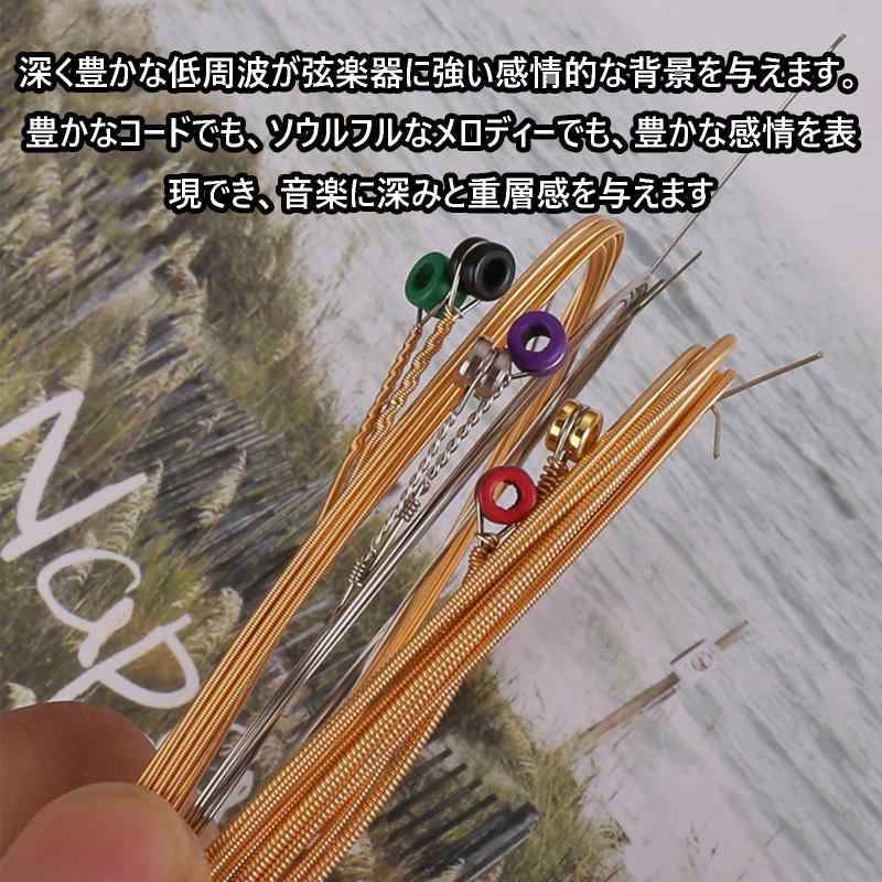 ボーダーマーケットのアコースティックギター弦 フォスファーブロンズ Light .012-.053 Warm Bright Tone 初心者にも対応 フォークギター弦 コーティング弦｜アングル2