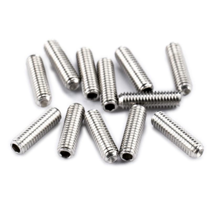 Musiclily Pro ミリ規格M3X8mm ステンレススチール製サドル弦高調整ビス インポートストラト/テレキャスターエレキギターブリッジ用 （12本セット）
