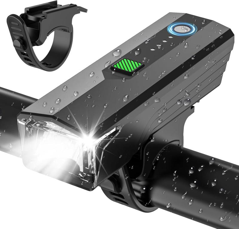 自転車ライト 1200ルーメン 高輝度 LEDフロントライト 160°大ワイド照射 USB Type-...