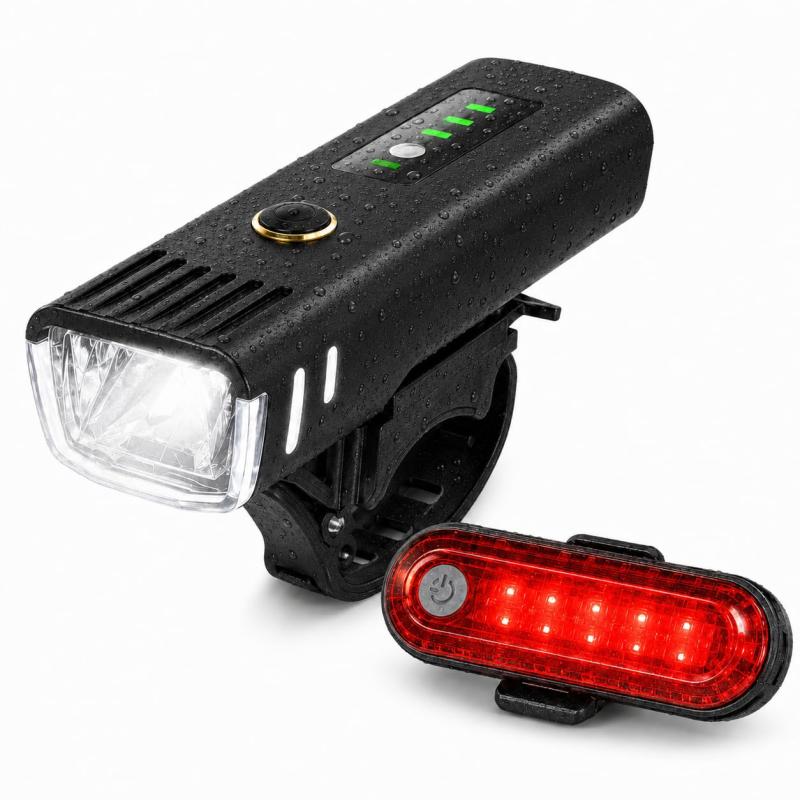自転車ライト 前後セット USB充電式 光センサー 自動調光 自転車用ライト テールラ...