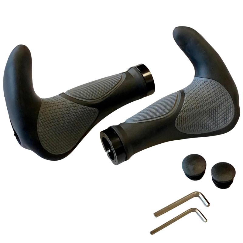 自転車 ハンドルグリップ エルゴグリップ ロックオン ブルホーン φ22.2mm エンドキ...