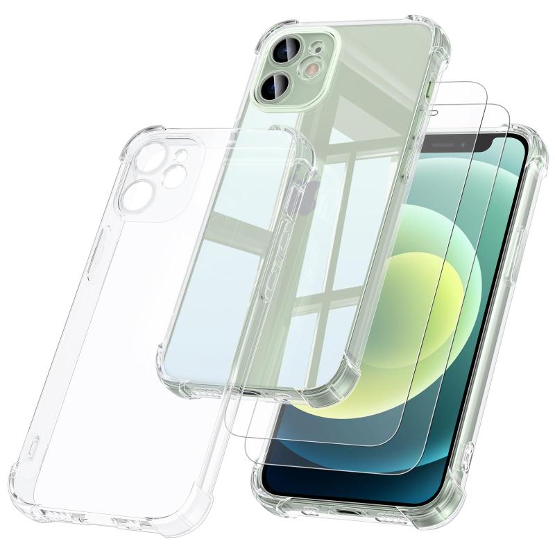 for iPhone 12Miniインチ ケース +ガラスフイルム付き（2枚) TPU+PC 透明 耐衝撃 黄ばみなし 全面保護 保護 指紋 防止 for iPhone 12Mini スマホケース対応セットは完備し、ワンストップ保護：本製品はfor iPhone 12Miniのために設計され、1つの保護ケースと2枚のスチール化膜を含み、携帯電話の本体と画面の二重保護ニーズを一度に満たし、追加のオプション部品を必要とせず、ユーザーに便利なワンストップ保護方案を提供する。高品質の材質、耐久性と信頼性：保護シェルはTPU+PC複合材質を採用し、TPUの柔軟な耐落下性とPCの硬い保護性を兼ね備え、効果的に外部衝撃力を緩衝することができる、同時に優れた抗黄変性能を備え、長期使用しても透明な質感を維持でき、美しさが持続する。全面的に保護し、安心して使用する：製品は全方位の保護を提供することに力を入れ、保護シェルは機体に緊密に密着し、日常の衝突、落下などの意外な損傷を防ぐことができる、組み合わせられたスチール化膜がスクリーンを覆い、擦れ、割れを防止し、携帯電話をさまざまな使用シーンで適切に保護することができる。透明なデザインで、本機の美しさを表現：高透過性の材質を採用して製造して、保護シェルと強化膜はすべて優れた透明度を維持して、for iPhone 12Miniの本来の機体のデザインと色を遮ることはできなくて、ユーザーに保護を享受させることができて、また完全に携帯電話の美しい外観を展示することができます。細心の注意を払い、使用体験を向上させる：強化フィルムは指紋防止機能を備え、指紋の残留を減少し、画面の清潔さと鮮明さを維持する、全体的な設計は防護と実用性を両立し、携帯電話のキー操作、充電インタフェースの使用などの日常機能に影響を与えず、ユーザーにスムーズな使用体験をもたらす。
