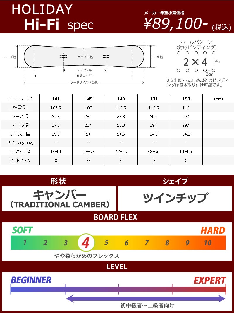 スノーボード 板 ホリデー ハイファイ グラトリ パーク ジブ メンズ レディース HOLIDAY Hi-Fi 2022-2023 予約商品