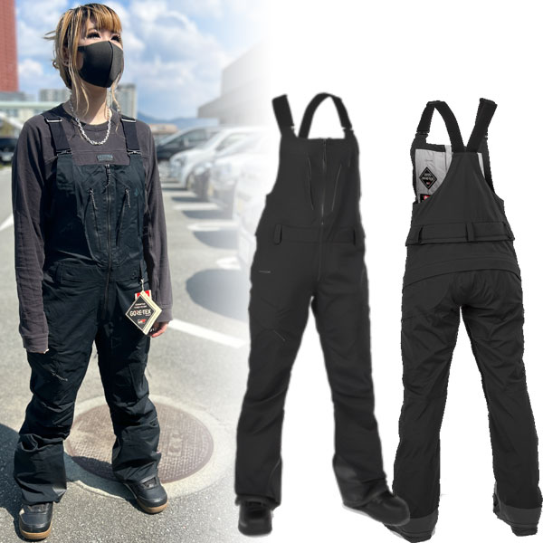 楽天ボードショップ　BREAKOUT23-24 VOLCOM/ボルコム VS 3L STRETCH GORE BIB overall レディース 防水ゴアテックスビブパンツ スノーボードウェア スノーウェアー 2024