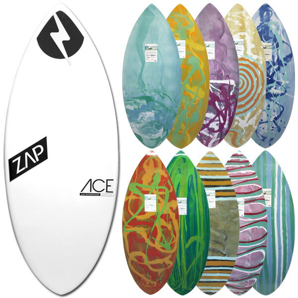 スキムボード ZAP ACE 52" 54" スペック 52" *20" *.75" 54" *20.35" *.75" 素材 E-Glass?ラップ Composilite?構造 連続コア ポリエステル樹脂 SuperDura?ボトム TuffCoatGloss?仕上げ レジンアート コメント ACEは初心者から中級者、ステップアップしたい方にオススメのボードです。どんなショアブレイクでも対応できるレールデザインで癖がなく扱いやすい。 最高のパフォーマンスのスキムボードを選ぶならACE！！ 浮力も反応も高いボード、複数層にも重なるかなり強度の高いグラスで作られている。 ボトムデザインは全てアソートです。 デッキのロゴの位置もボードにより画像と異なる場合がございます。 商品ページにはデザインの一部を掲載しております。 カラー、イメージ違い等による返品・交換は一切お受けいたしかねます。ご了承の上、ご購入下さい。 ＜サーフボードの運送に関する注意点＞ 在庫について 最新の在庫情報を記載致しておりますが、日々在庫が変動しています為、ご注文頂きましても在庫がない場合がございます。ご理解、ご了承何卒お願いいたします。 営業所止め送料について 「営業所止め送料無料」の記載がある場合は、送料無料。 ※営業所でのお受け取りとなりますのでお客様ご自身で受け取りをお願いします。 ご自宅までは配送できませんのでお気を付けください。 メーカー希望小売価格はメーカーカタログに基づいて掲載しています。