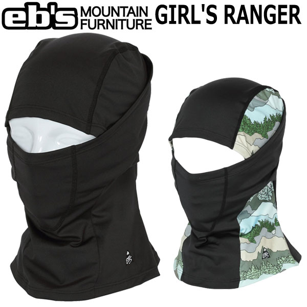 eb's【GIRLS RANGER】 コメント 髪の毛をスッキリ！女性スノーボーダー、スキーヤーのために考えられた髪の毛が出せるスリット入りバラクラバ ・後頭部と左右のスリットから髪の毛を出せてごわつきを軽減 ・日本人に合わせたサイズ設計でジャストフィット ・首元裾部はマチ有りでゆったり ・汗をかいてもムレにくい吸汗速乾素材 ・口元は立体成型のためアゴまで下げることが可能 ・ビーニーやヘルメットの下にも装着可能 ・素材: ポリエステル ※掲載写真の色合いは、PCモニター環境や撮影時の光環境により実物と若干違う可能性もございますのでご了承ください。 サイズ感や生地感などご不明点ございましたらお気軽にお問い合わせください。 　 ▲創造的でデザイン性に富んだブランド EBS▲ 交換について ウエアのメンテナンス インソール＆ソックス 防寒・日焼け対策に！ メーカー希望小売価格はメーカーカタログに基づいて掲載しています。レビュー内容に関して：2026/5/22 26-27モデルに変更。ブランド名eb's ブランド名カナエビス モデル名GIRLS RANGER モデル名カナガールズ レンジャー 商品スノーボード スキー バラクラバ 年式2026-2027 対象レディース キーワードフェイスマスク ネックウォーマー カラー展開ブラック/BLACK/黒 LANDSCAPE　
