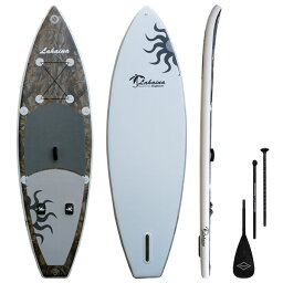 【セット】リーシュ付属 SUP サップ インフレータブルパドルボード ラハイナフィッシング / LAHAINA NEW FISHING 11' 釣り用SUP カモ/グレー カーボンパドルセット スタンドアップパドルボード