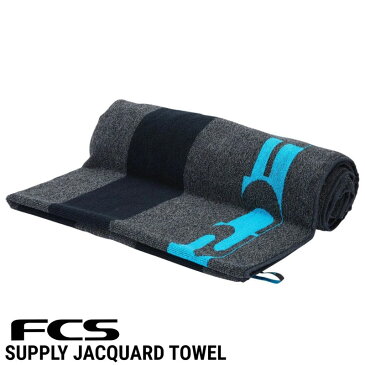 即出荷 FCS SUPPLY JAQUARD TOWEL BLK / エフシーエス サプライ ジャカードタオル ブラック サーフィン ビーチ 着替え