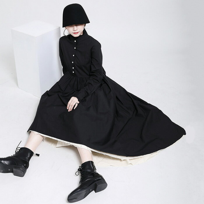 『クラシカルデザインワンピース』ロング ワンピース レディース ワンピース 長袖 アシンメトリー クラシカル フォーマル 結婚式 パーティードレス