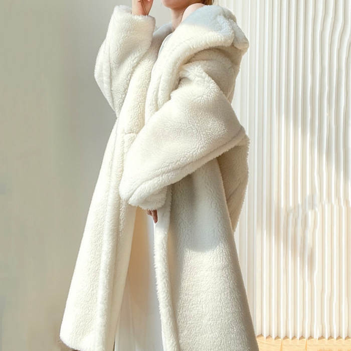 ボアアウター ロング ボアコート レディース 冬 秋 ボア コート アウター ロングコート ブルゾン ウール 長袖 フェイクムートン ファー 羽織り もこもこ あったか ボアジャケット 厚手 防風 ベンチコート ゆったり 防寒 お尻が隠れる オーバーサイズ お出かけ デートのサムネイル