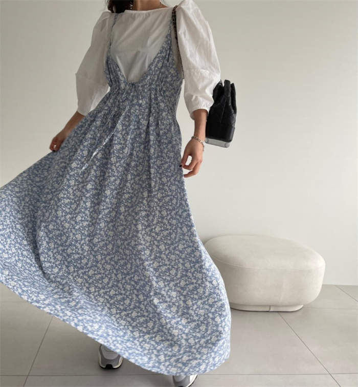 ワンピース 夏 キャミワンピース きれいめ 薄手 レディース ノースリーブ 花柄 リゾートワンピース 大人 マキシ丈 ロング 楽ちん ゆったり Aライン カジュアル お洒落 プルオーバー 体型カバー リラックス 30代 40代 50代 60代 ブルー イエロー ブラック F