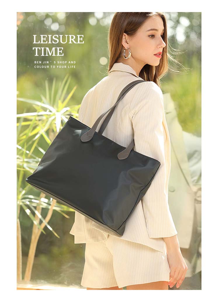 ナイロン トートバッグ メンズ A4 大きめ 大容量 軽量 おしゃれ 通勤 通学 撥水 ファスナー付き ナイロンバッグ トート バッグ 軽い 丈夫 肩掛け ビジネスバッグ 出張 カジュアル シンプル 無地 黒 マチ広 多ポケット レディース ユニセックス