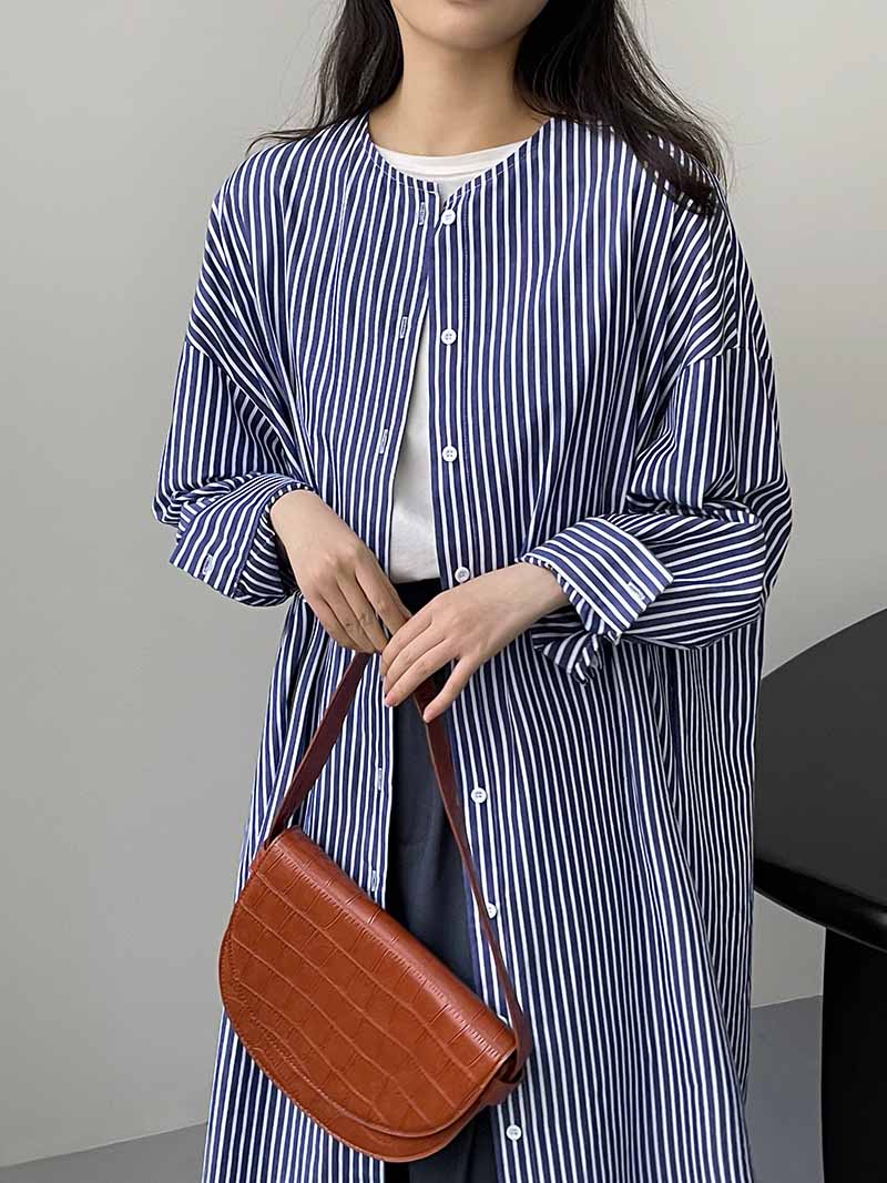 シャツワンピース ロングシャツワンピース 春 夏 ストライプ きれいめ ロングシャツ 羽織り チュニック ワンピース 大きいサイズ ロングワンピ 長袖 紫外線対策 UVカット レディース 体型カバー 20代 30代 40代 50代