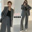 パンツスーツ レディース 春 夏 セットアップ パンツスーツ 長袖 ロング丈 洗える ビジネススーツ 通勤..