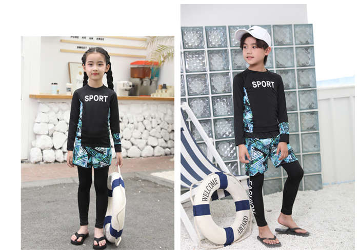 キッズ 水着 男の子 女の子 ガールズ 3点セット セットアップ トランクス 子供 長...