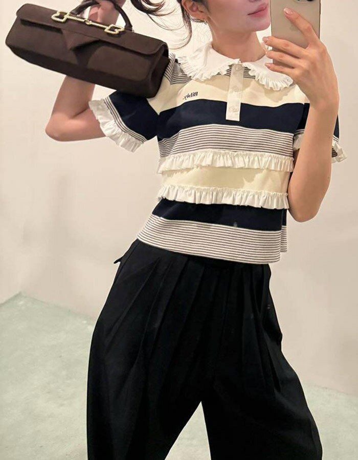 ＼スーパーセール対象商品／ ポロニット 半袖 半袖ニット トップス Tシャツ レディ...