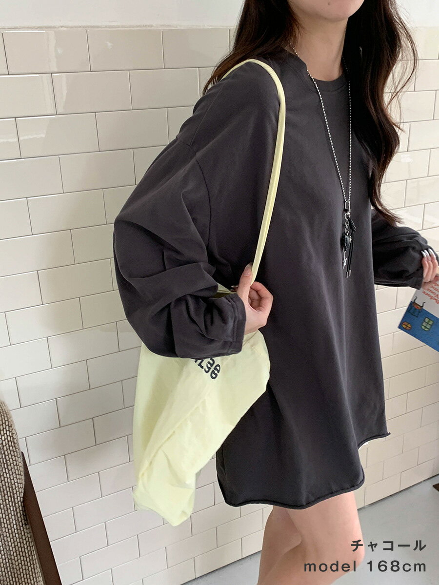 チュニック 大きいサイズ レディース 綿100％ ゆったり ロング丈 トレーナー カットソー Tシャツ トレンド 30代 40代 50代 秋 秋冬 人気 カジュアル オフィス 長袖 秋服 袖 ボリューム 体型カバー お尻隠れる