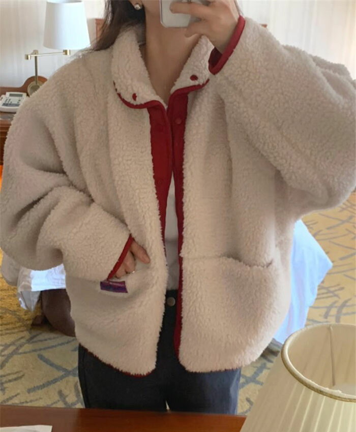 ショート丈 リバーシブル ボア ブルゾン レディース アウター ボアコート ファーコート ブルゾン ジャケット 羽織り 体型カバー ゆったり 2way 花柄 きれいめ カジュアル 秋服 冬服 あったか 暖か 防寒 キャンプ アウトドア 秋冬 春 秋 冬 bobi-10023452 BOBI サンプル画像2
