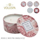 VOLUSPA【ボルスパ】522 ローズ 2-Wick ティンキャンドル Candle ヴォルスパ アロマ ハンドメイド ココナッツワックスブレンド セレブ愛用 高級 ルームフレグランス ロウソク アンソロポロジー ギフト プレゼント【あす楽】