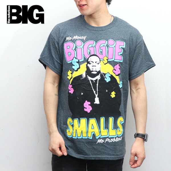 ノトーリアス・B.I.G.【The Notorious B.I.G.】Mo Money Mo Problems TEE Tシャツ 半袖 ロックT ヒップホップ ラッパー アメリカ メンズ レディース CHARCOAL チャコール【ネコポス発送】