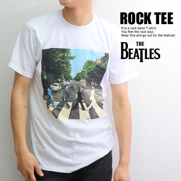 ザ ビートルズ 【The Beatles】 ABBEY ROAD WHITE ホワイトS/S TEE Tシャツ ロックT バンドT ヒップホップ 半袖 トップス クルーネック 正規品 本物 コットン【ネコポス発送】