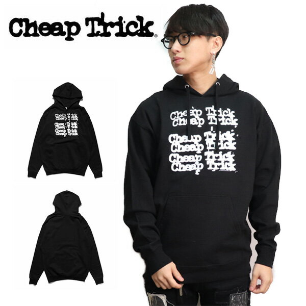 チープ トリックLOGO HOODIE ブラック ロゴ 長袖 パーカー ロックバンド ロゴ プルオーバーフーディー 裏起毛 正規品 本物 メンズ レディース