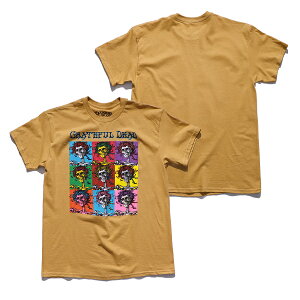 グレイトフル・デッド【GRATEFUL DEAD】ロックT TEE Tシャツ 半袖 ロックバンド カントリーロック ロックの殿堂 コットン100% 綿 メンズ レディース トップス カラフル ポップ GOLD ゴールド 夏服 プリント【ネコポス発送】