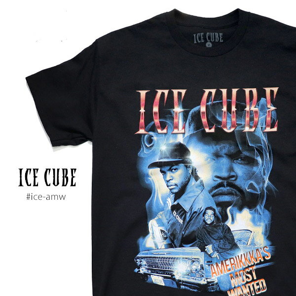 アイス キューブ【ICE CUBE】AMERIKKKA’S MOST WANTED TEE Tシャツ 半袖 ロックT ヒップホップ ラッパー アメリカ メンズ レディース BLACK ブラック【ネコポス発送】