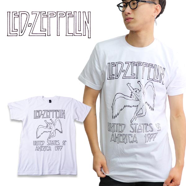 楽天ボブズ洋品店レッド・ツェッペリン【Led Zeppelin】US77　S/S TEE Tシャツ ロックT バンドT ヒップホップ 半袖 トップス クルーネック レッド・ゼッペリン ロゴT 正規品 本物 コットン【ネコポス発送】