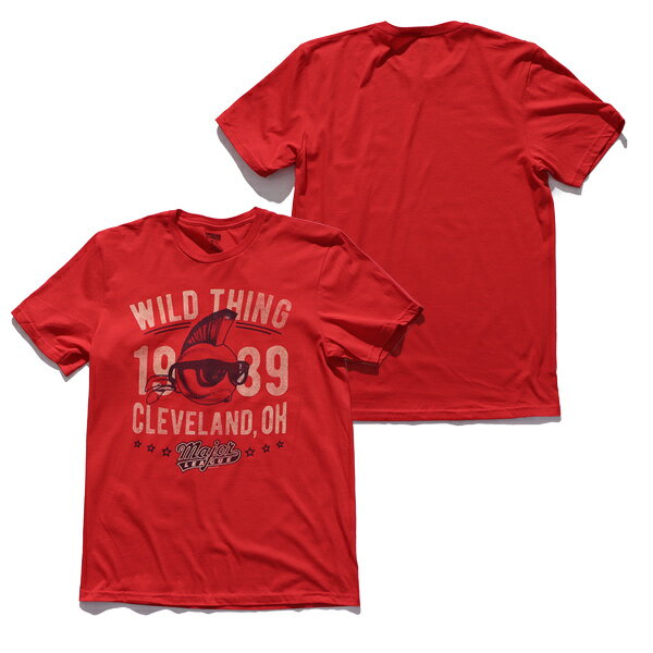 メジャーリーグ【MAJOR LEAGUE】TEE Tシャツ 半袖 ロックT 映画 スポーツ コメディ WILD THING 野球 AMERICAN CLASSICS アメリカンクラシックス メンズ レディース トップス コットン100％ 綿 RED レッド 赤 アメカジ 夏服【ネコポス発送】