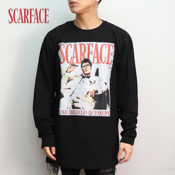 スカーフェイス 【SCAR FACE】L/S TEE SCAR FACE BASIC BLACK アントニオ・“トニー”・モンタナ アル・パチーノ 映画 MOVIE ロンT メンズ レディース Tシャツ 長袖 人気 ロックT コットン【ネコポス発送】