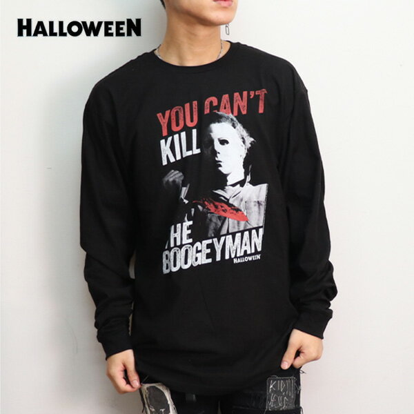 ブギーマンL/S TEE BLACK ホラー映画 ハロウィン 殺人鬼 映画 MOVIE メンズ レディース Tシャツ 長袖 人気 ロックT コットン アメリカ