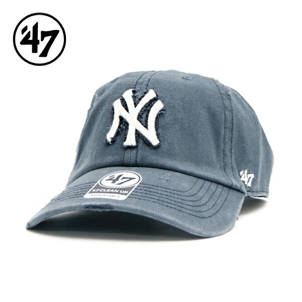 樂天商城 - ’47【フォーティーセブン】14920508 クリーンナップ ニューヨーク・ヤンキース WELL-WORN ラステッドネイビー CLEAN UP NY New York Yankees コットン MLB ダメージ加工 ヴィンテージライク ウォッシュド キャップ 帽子 ユニセックス メンズ レディース【ネコポス発送】