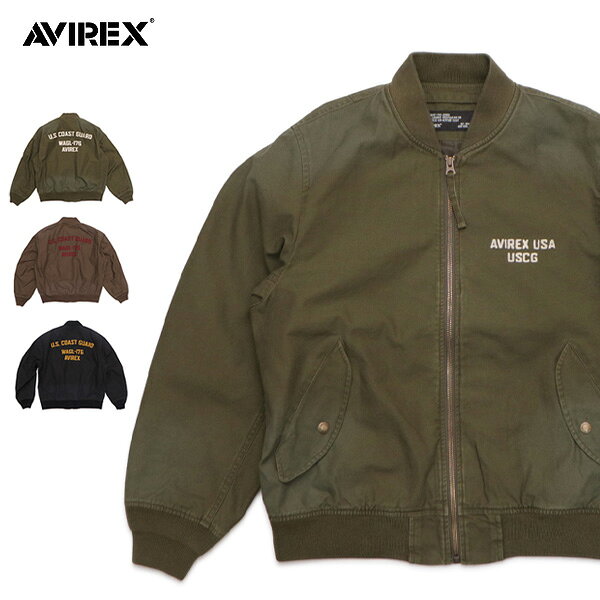 樂天商城 - アヴィレックス【AVIREX】783-6152001 COTTON LIGHT MA-1 ”U.S.COAST GUARD” MA-1 ジャケット コットン素材 メンズ アウター ストリート ブラック オリーブ ブラウン【送料無料】