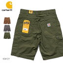 カーハート104727 RUGGED FLEX RELAXED FIT RIPSTOP CARGO WORK SHORT カジュアル メンズ ハーフパンツ 短パン 半パン カーゴ ワークパンツ ボトムス アウトドア