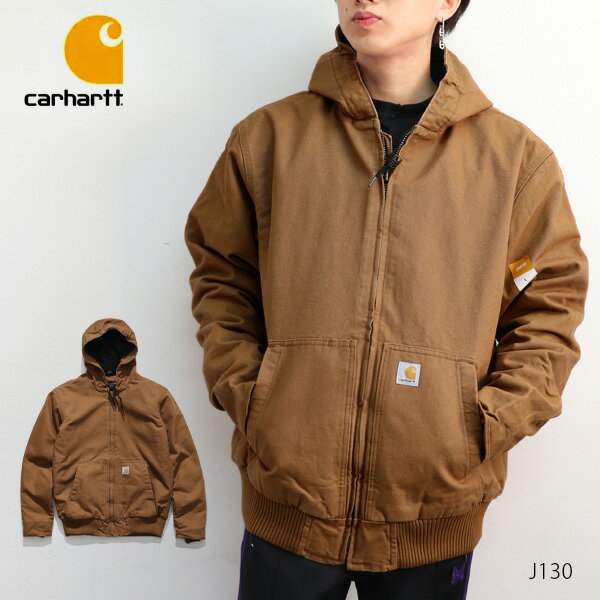 カーハート【carhartt】J130 メンズ アウター ジャケット LOOSE FIT WASHED DUCK INSULATED ACTIVE JACKET USサイズ フード パーカー ストリート アウター ブラウン ワークウェア ジャケット 【あす楽】【送料無料】