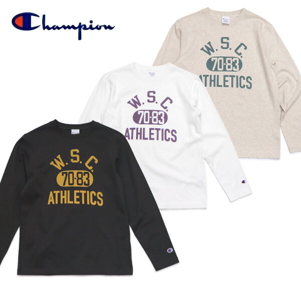 樂天商城 - チャンピオン【Champion】C3-C412 ロングスリーブTシャツ 26SS ベーシック ロンT 長袖 メンズ レディース トップス 綿100％ コットン プリント スポーツ カジュアル ホワイト オフブラック オートミール【ネコポス発送】