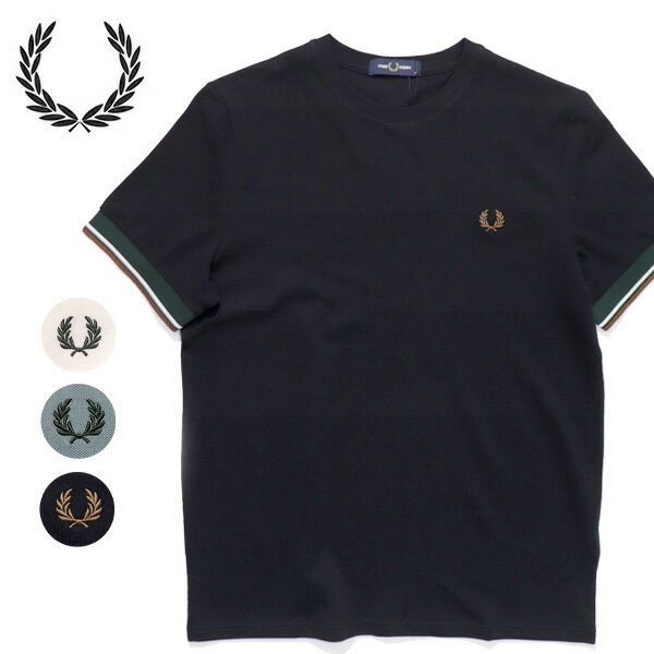 樂天商城 - フレッドペリー【FRED PERRY】M2396 TWIN TIPPED CUFF TEE リンガーTシャツ 半袖 TEE Tシャツ ロゴ シンプル コットン ユニセックス メンズ レディース トップス 無地 ロゴ 刺繍 上品 カジュアル 高品質 【送料無料】