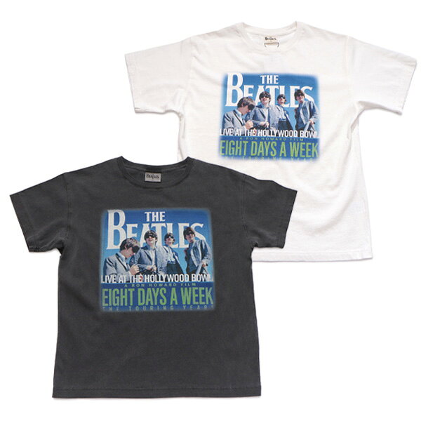 ビートルズ26B-96331 THE BEATLES TEE トップス 半袖 Tシャツ プリントTシャツ Eight Days a Week バンド ロック ミュージック アーティスト メンズ レディース ユニセックス ブラック ホワイト ヴィンテージ ストリート