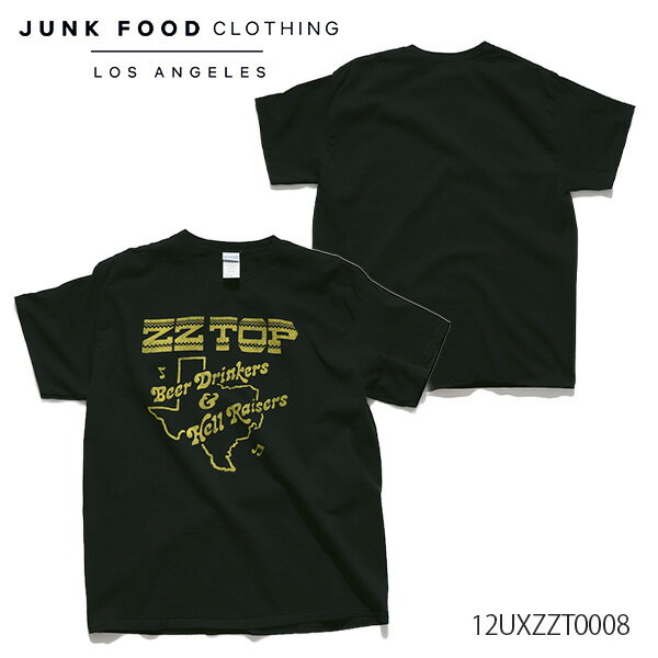 楽天ボブズ洋品店ジャンクフード クロージング【JUNK FOOD CLOTHING】12UXZZT0008 ZZ TOP HELL RAISERS FLEA MARKET TEE 半袖 Tシャツ ロックT バンドT ヴィンテージ コットン ユニセックス メンズ ウィメンズ ブラック BLACK【ネコポス発送】