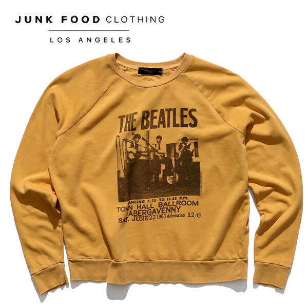 ジャンクフード クロージング【JUNK FOOD CLOTHING】BEATLES FLEECE 12WXBEA242 スウェット フリース 長袖 裏起毛 ロゴ プリント レディース YELLOW ヴィンテージ バンド【あす楽】【送料無料】