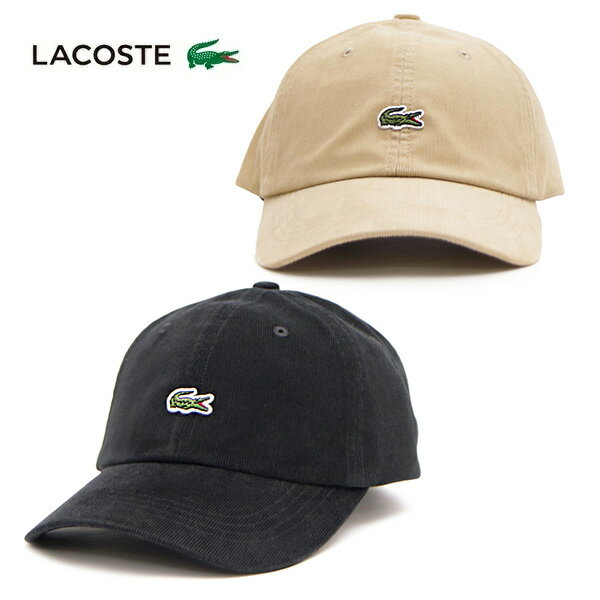樂天商城 - ラコステ【LACOSTE】L1335-25AC0 CAP キャップ 帽子 ロゴ サイズ調整可能 クロスストラップ ユニセックス メンズ レディース シンプル コーデュロイ コットン BLACK BEIGE 58cm 日本製 正規品 【ネコポス発送】