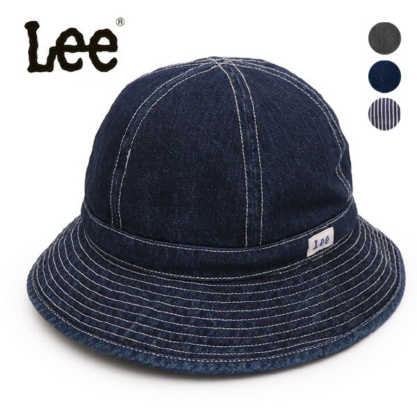リー【Lee】LA0708 DENIM BUCKET デニム バケットハット HAT ハット ユニセックス メンズ レディース カジュアル バケハ 帽子 スポーツ アウトドア シンプル ロゴ 綿100％ コットン おしゃれ ヒッコリー ブラックデニム ブルー【ネコポス発送】
