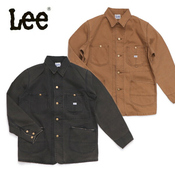 リー【Lee】LT0659-DUCK 【ダック素材】DUNGAREES ロコジャケット/カバーオール/デニムジャケット セットアップ対応　デニムジャケット アウター 長袖 メンズ ダック ユニセックス ブラウン チャコール【送料無料】