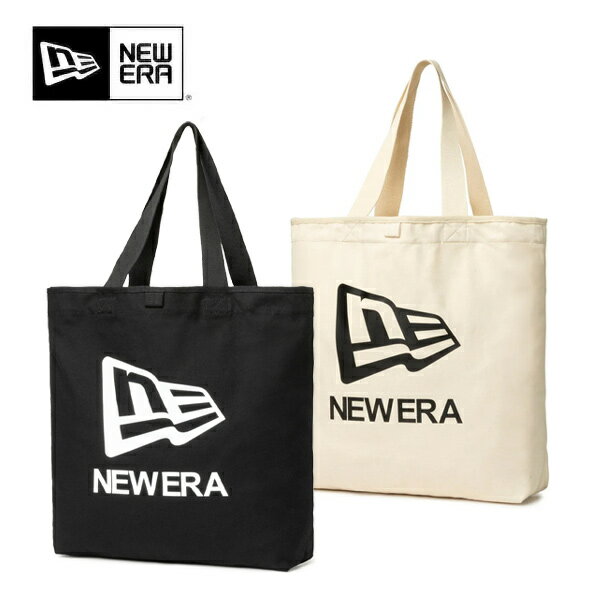 Rakuten - ニューエラ【NEW ERA】14521353 / 14521354 ライトトートバッグ 14L フラッグロゴ アイボリー ブラック トートバッグ ロゴ シンプル 通勤 通学 旅行 アウトドア カバン 鞄 大きいサイズ コットン 綿 ポケット付き【ネコポス発送】