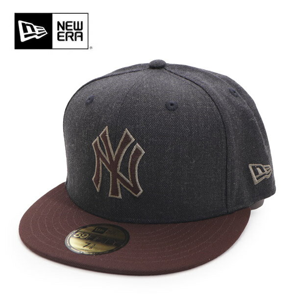 ニューエラ【NEW ERA】14860730 59FIFTY Heather Pack ニューヨーク・ヤンキース ヘザーネイビー バーントウッドバイザー キャップ 5950 帽子 CAP ユニセックス メンズ レディース 秋の新作 秋冬シーズン トレンド 今っぽ カジュアル こなれ感【送料無料】