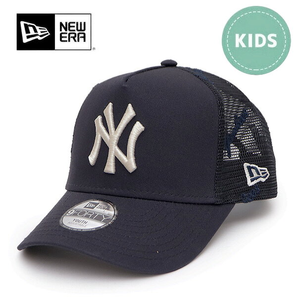 ニューエラ【NEW ERA】14747009 キッズ Youth 9FORTY A-Frame トラッカー ニューヨーク・ヤンキース MLB Embroidered Mesh ネイビー 940 メッシュ キャップ 52 - 55.8cm 6〜15歳 身長130〜160cm 子供 帽子 ヘッドウェア ユース 小さいサイズ アウトドア【送料無料】